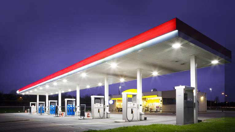 Gas-Station-Lighting-Project-with-Canopy-LED-Light